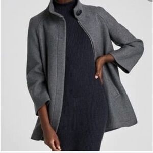 Zara Wool A-line High Neck Pea Coat